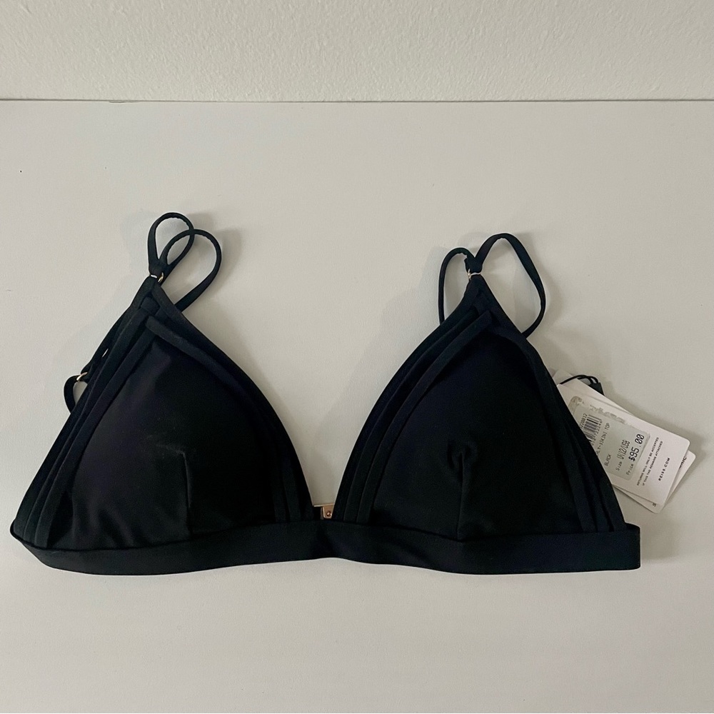 NWT Reiss black bikini top size 8